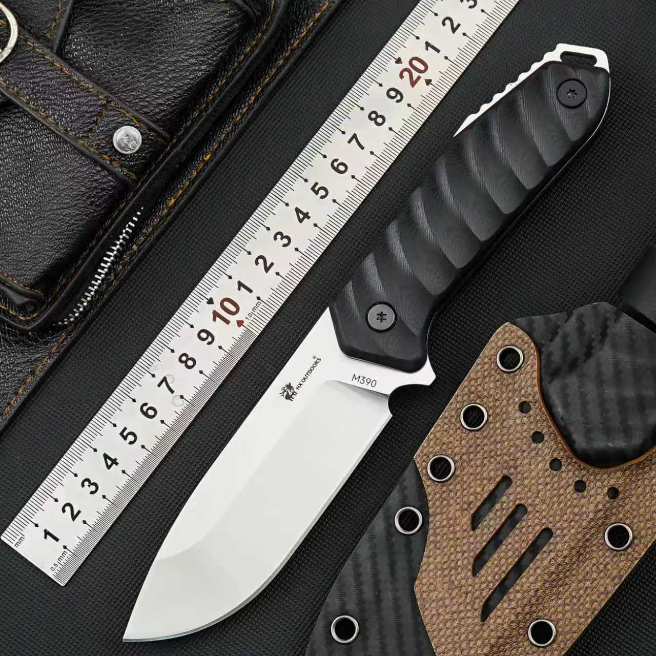 汉道猎隼进口M390钢户外露营手把肉小刀高硬度锋利