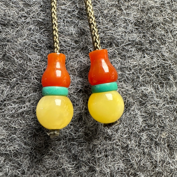 【石趣手作】俄料蜜蜡福禄弟子珠 文玩配饰收尾必备 如图展示 