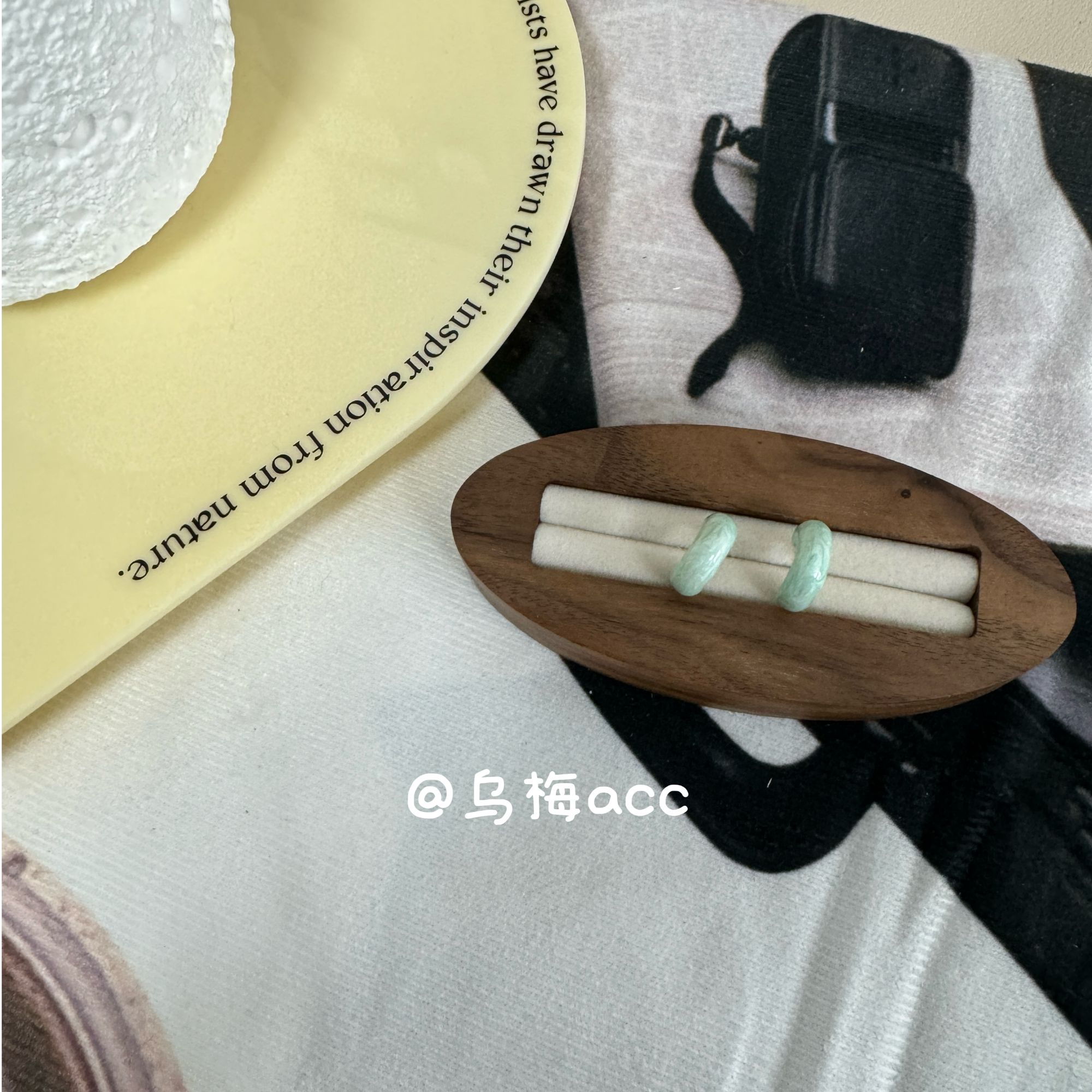 铜合金耳饰 油画棒棒925c圈耳饰春款超美