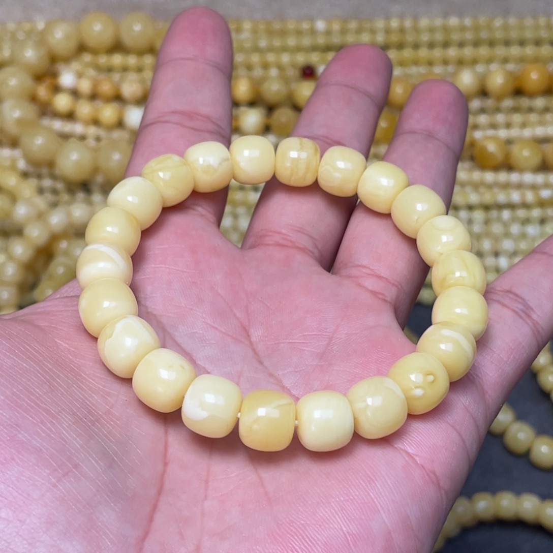 蜜蜡裸石未镶嵌蜜蜡手串10.3mm