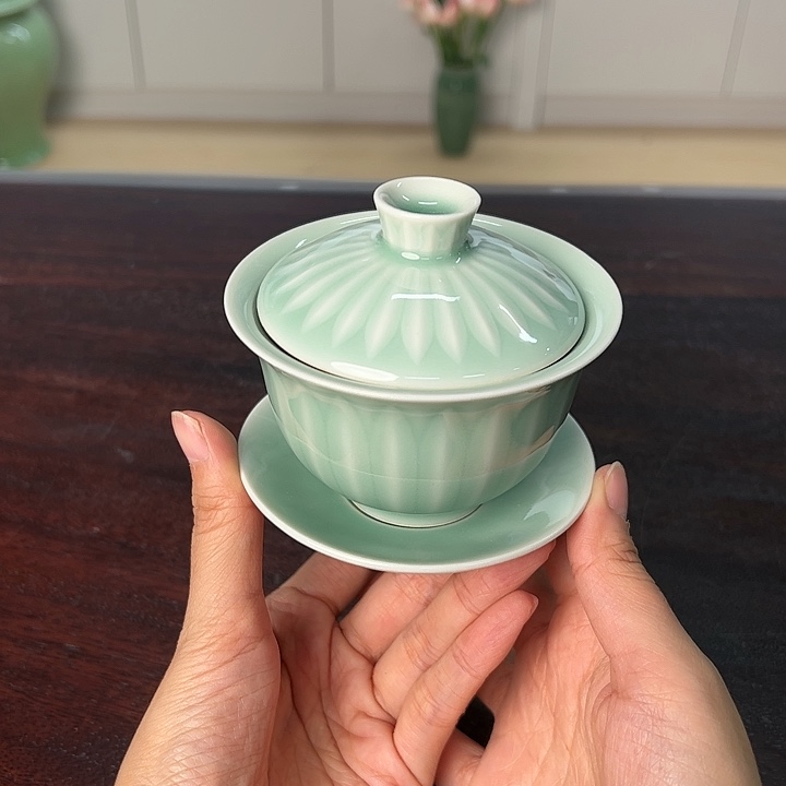 龙泉云间青瓷小米茶器