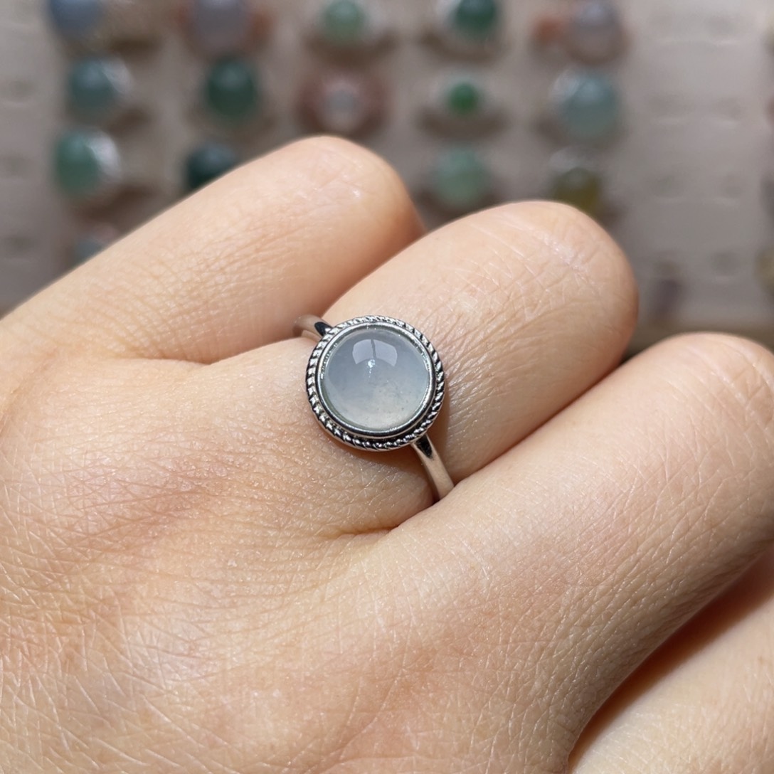 银S925镶嵌戒指翡翠