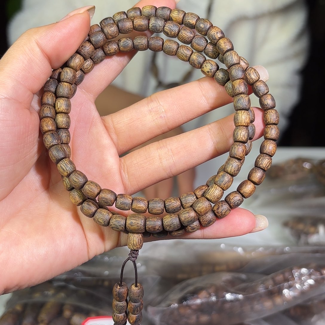 手串沉香奇楠沉香06鼓珠多圈17克➕