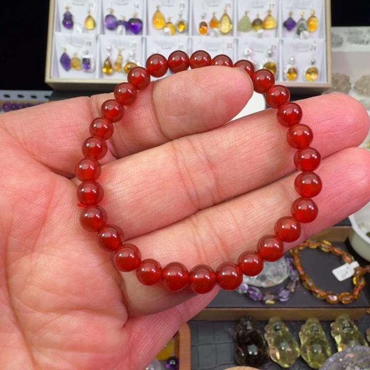 玛瑙/玉髓手串未镶嵌单圈