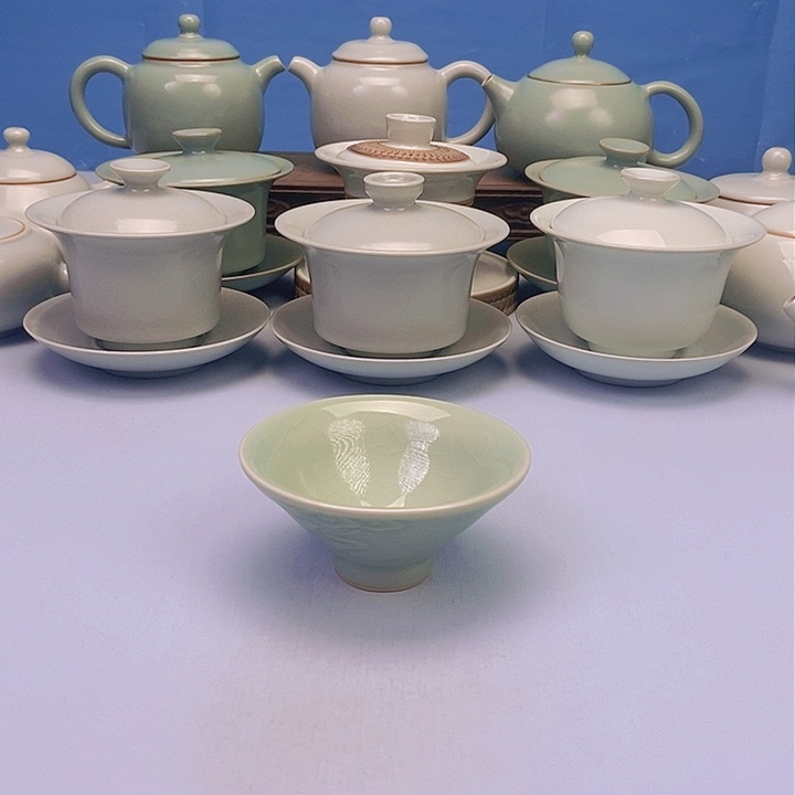 杯翠绿釉荷花杯原矿原釉原产地