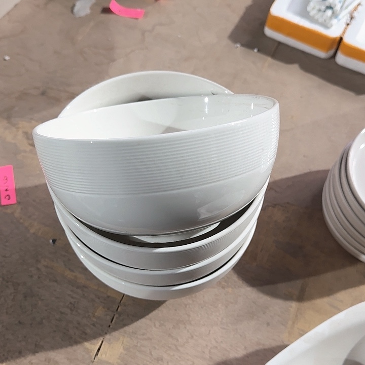 瓷7 英寸  螺纹防滑面碗 2 个
