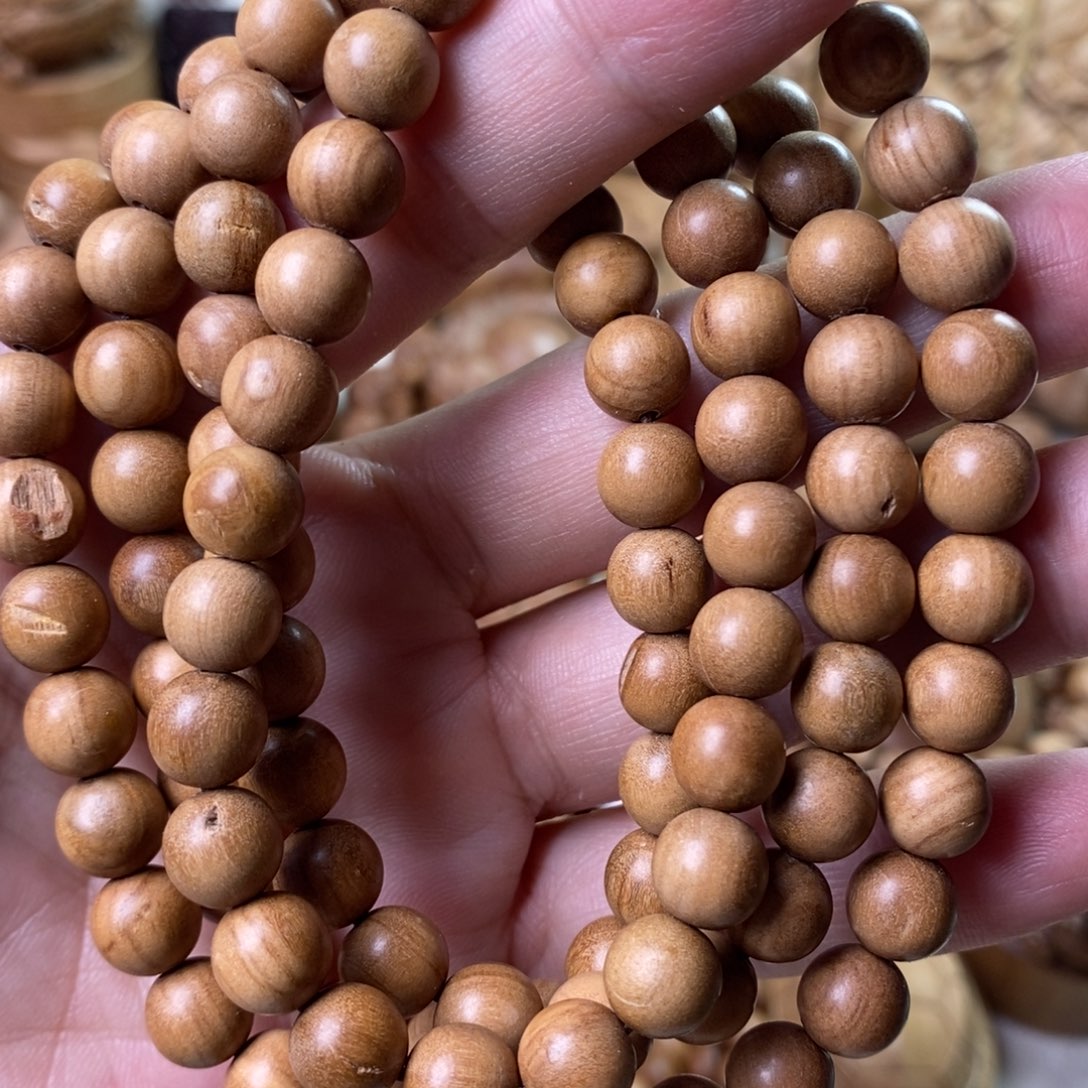 檀香木手串/手链瑕疵珠0.8×108