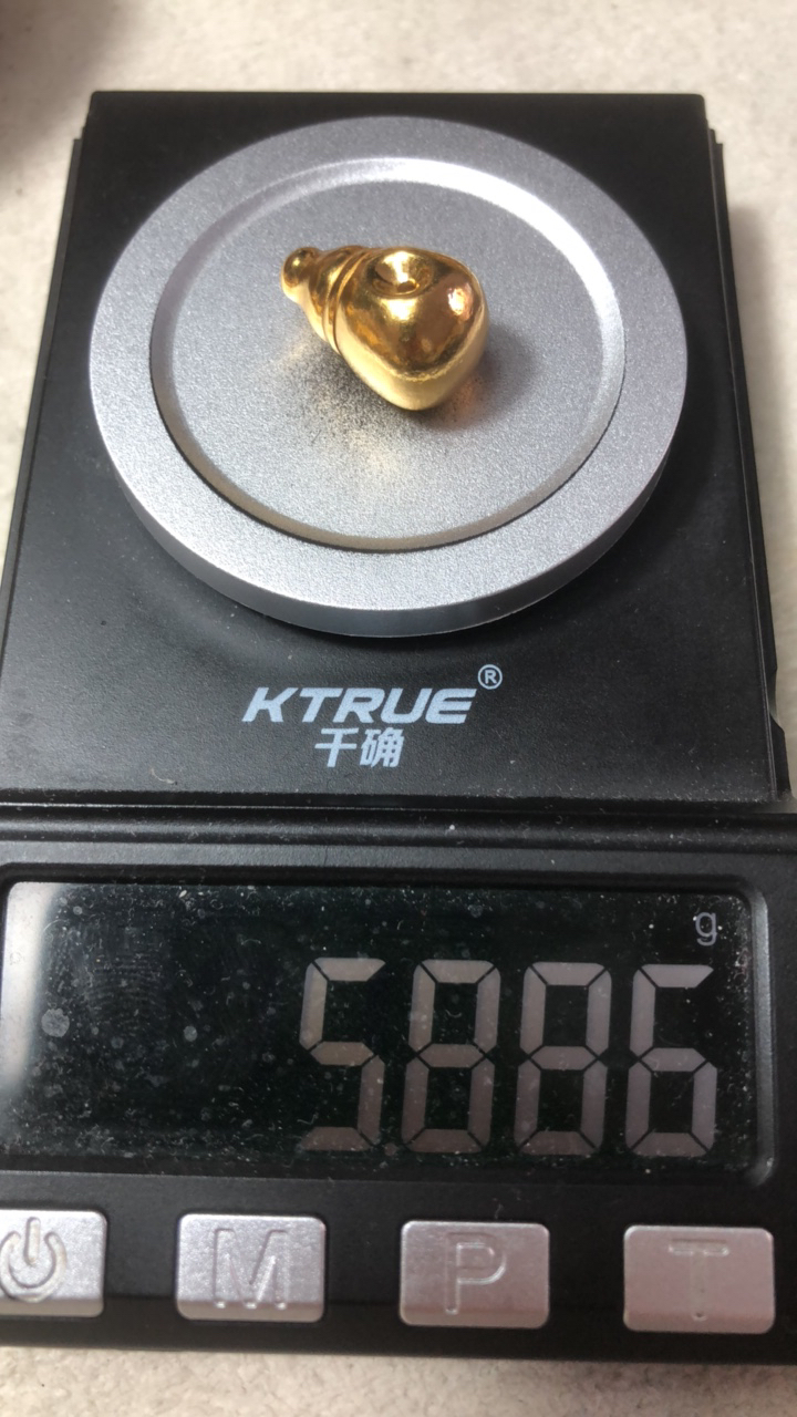 足金999奶嘴三通黄金文玩配饰