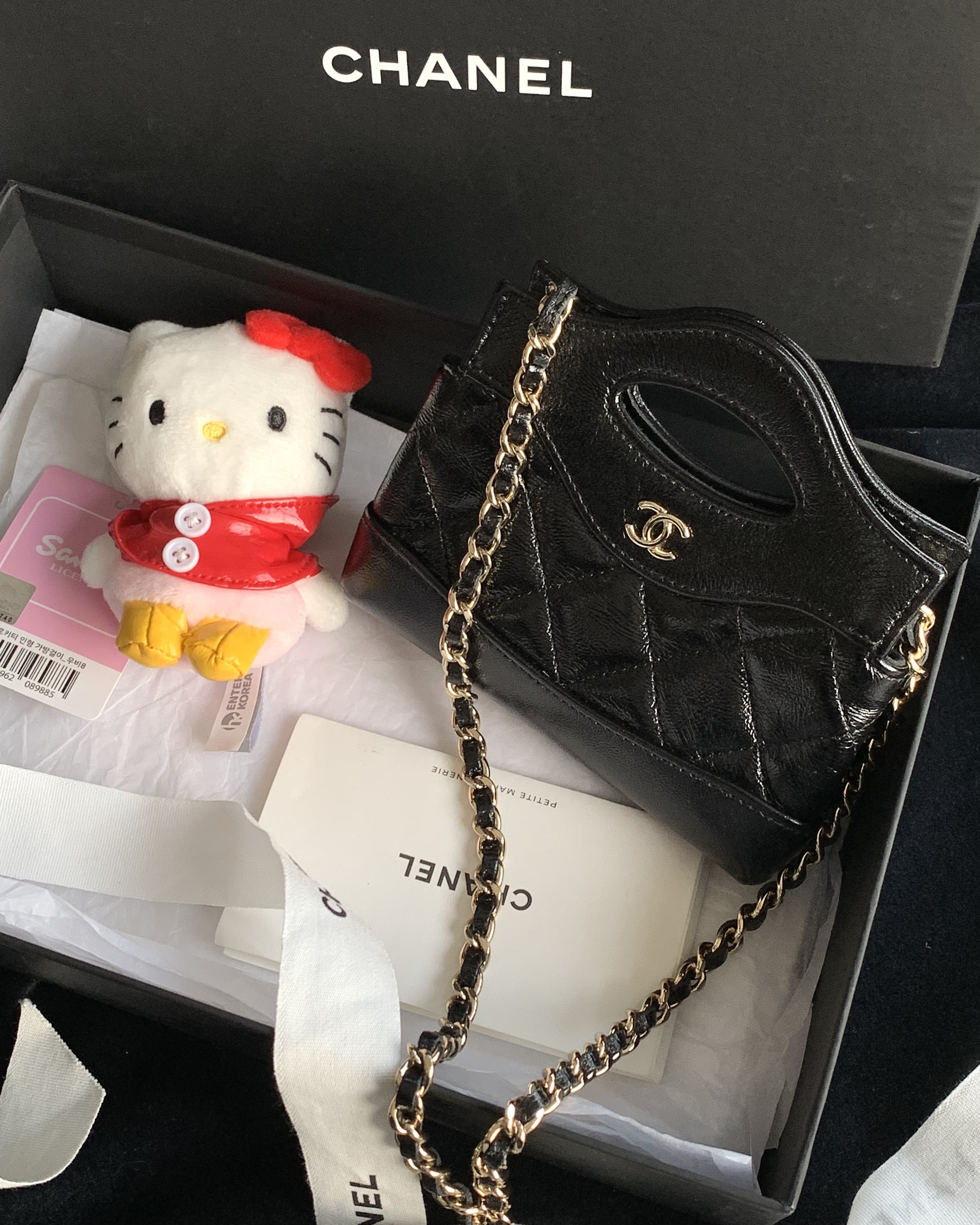 95新 Chanel/香奈儿 黑金31bag迷你14cm 18725837