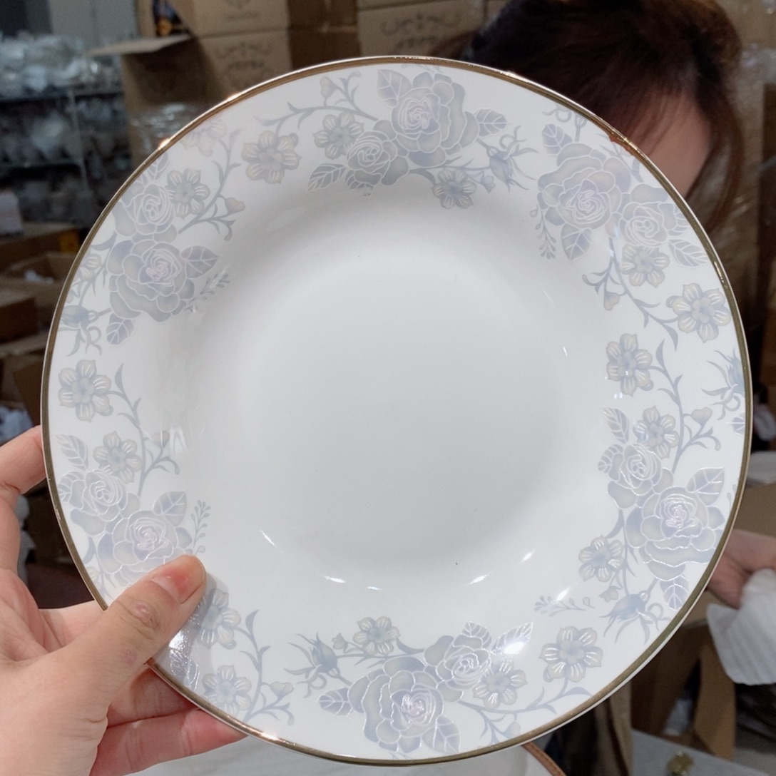 瓷骨瓷8英寸汤盘口径20cm一只外贸尾单