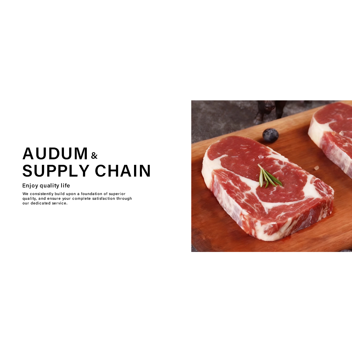 原切牛排【澳德姆】进口原切谷饲眼肉雪花牛排1000克+5包海盐