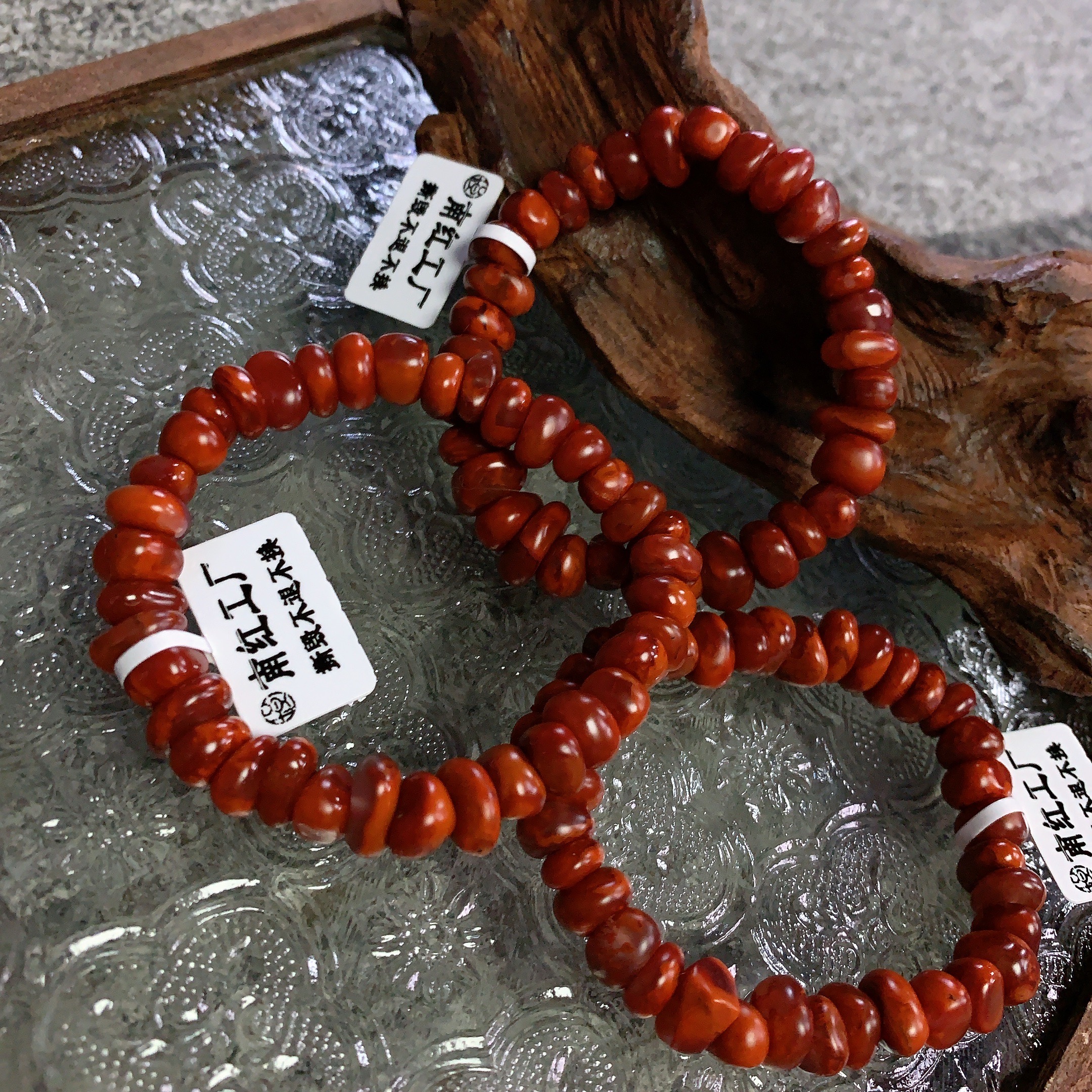 【鼎利源】南红四川瓦西典藏火焰牛血红哑光藏扣手串（多样式发其一）