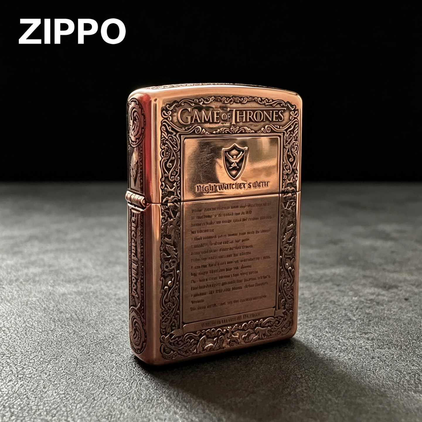 【七夕礼物】Zippo打火机冰与火之歌精雕官方正品男士情人节