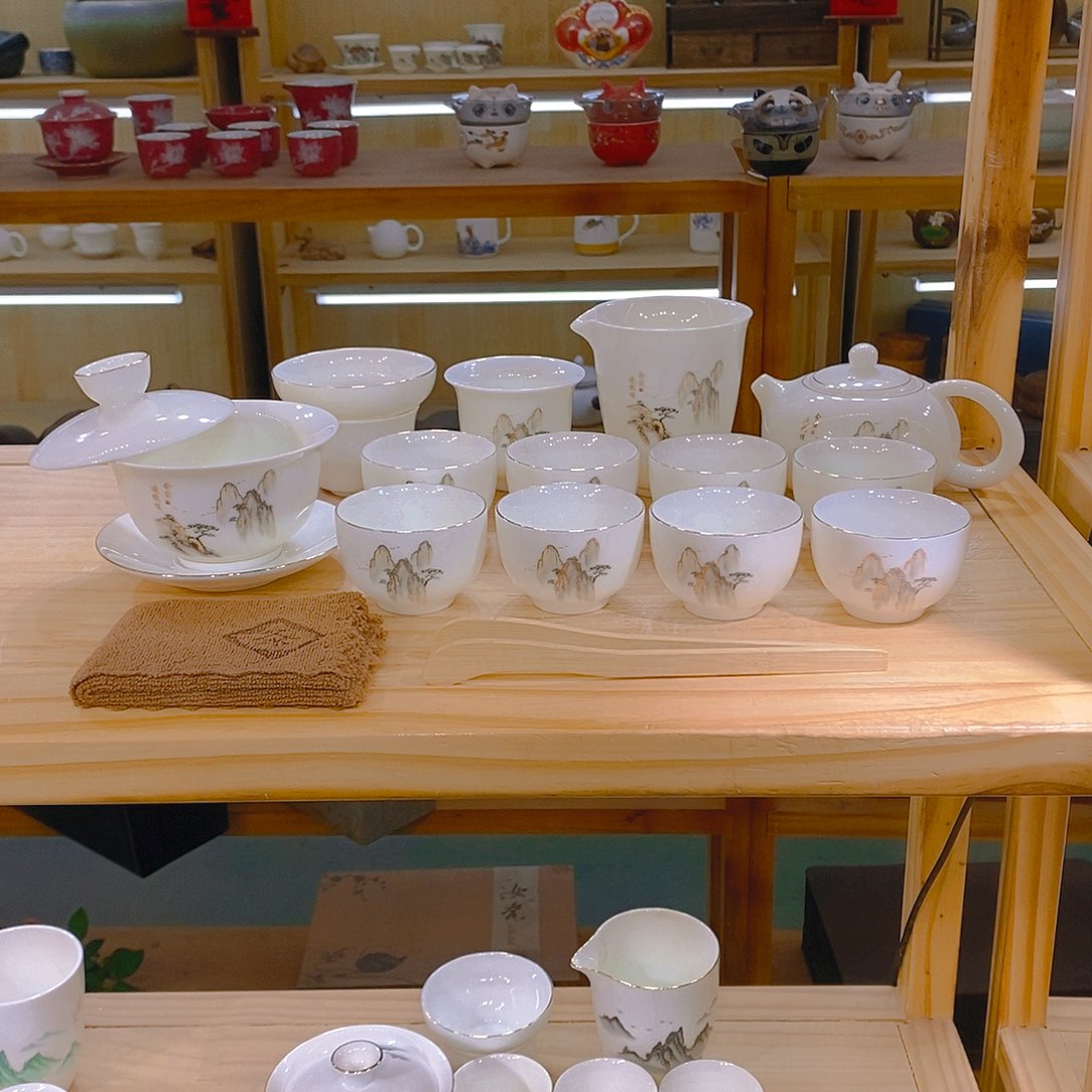 【不止】羊脂玉瓷茶具套装