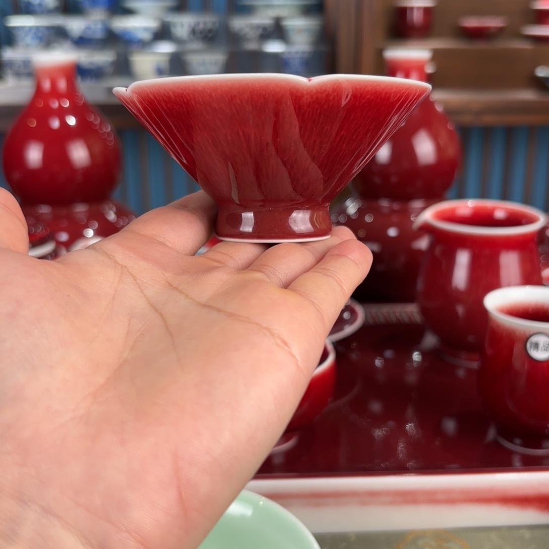 杯子景德镇原矿郎红杯