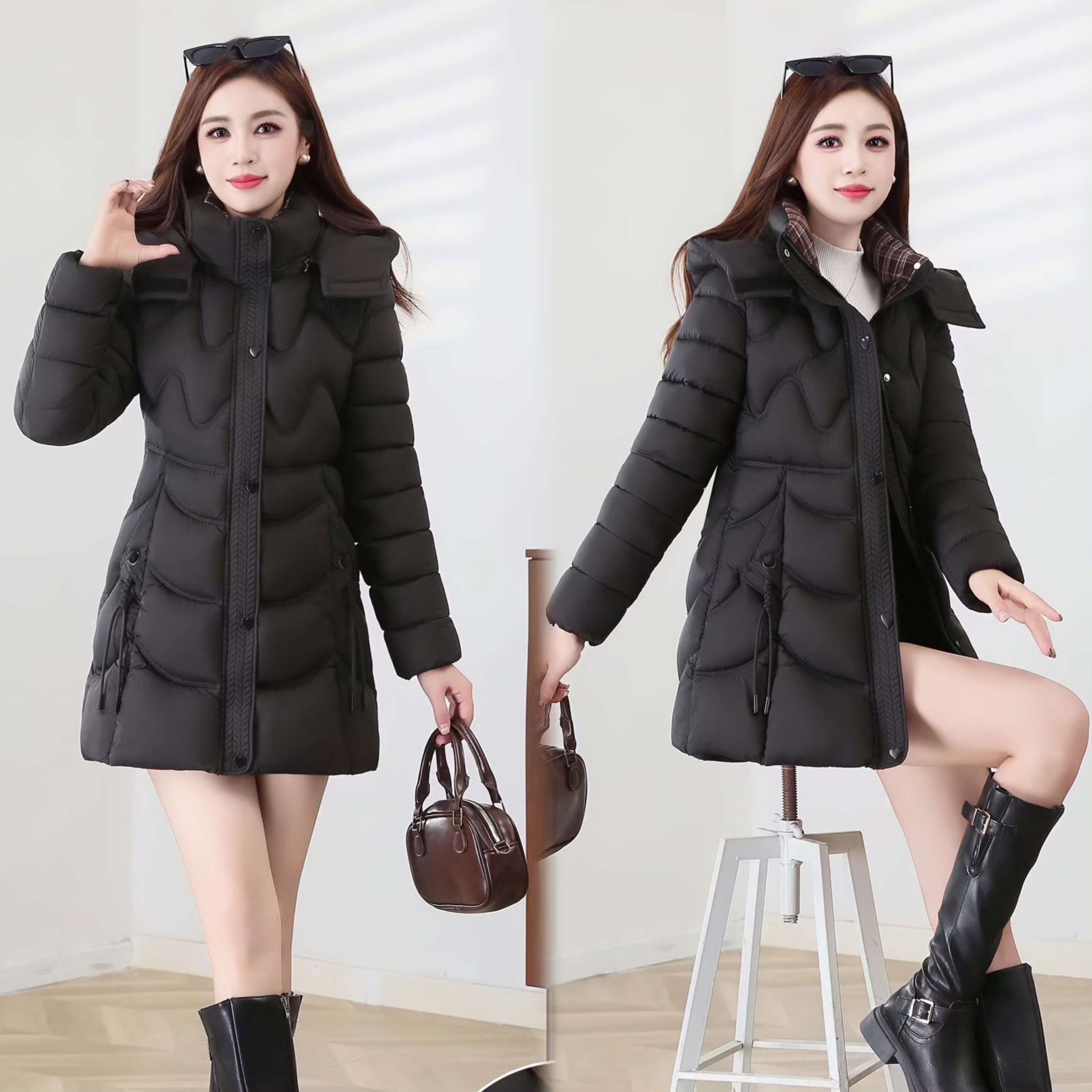 新款冬季时尚气质百搭 女士轻奢连帽保暖外套