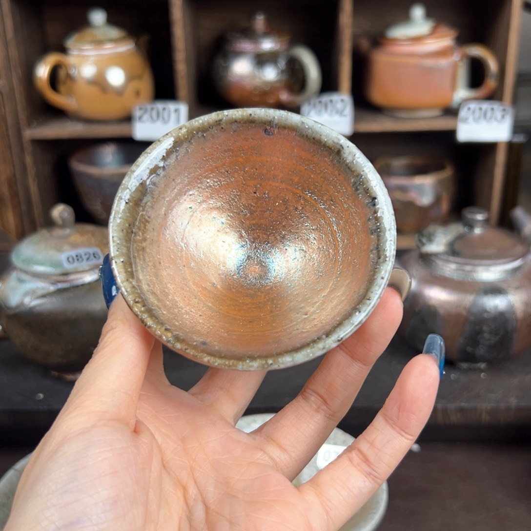 杯力*柴烧茶器粗陶主人杯