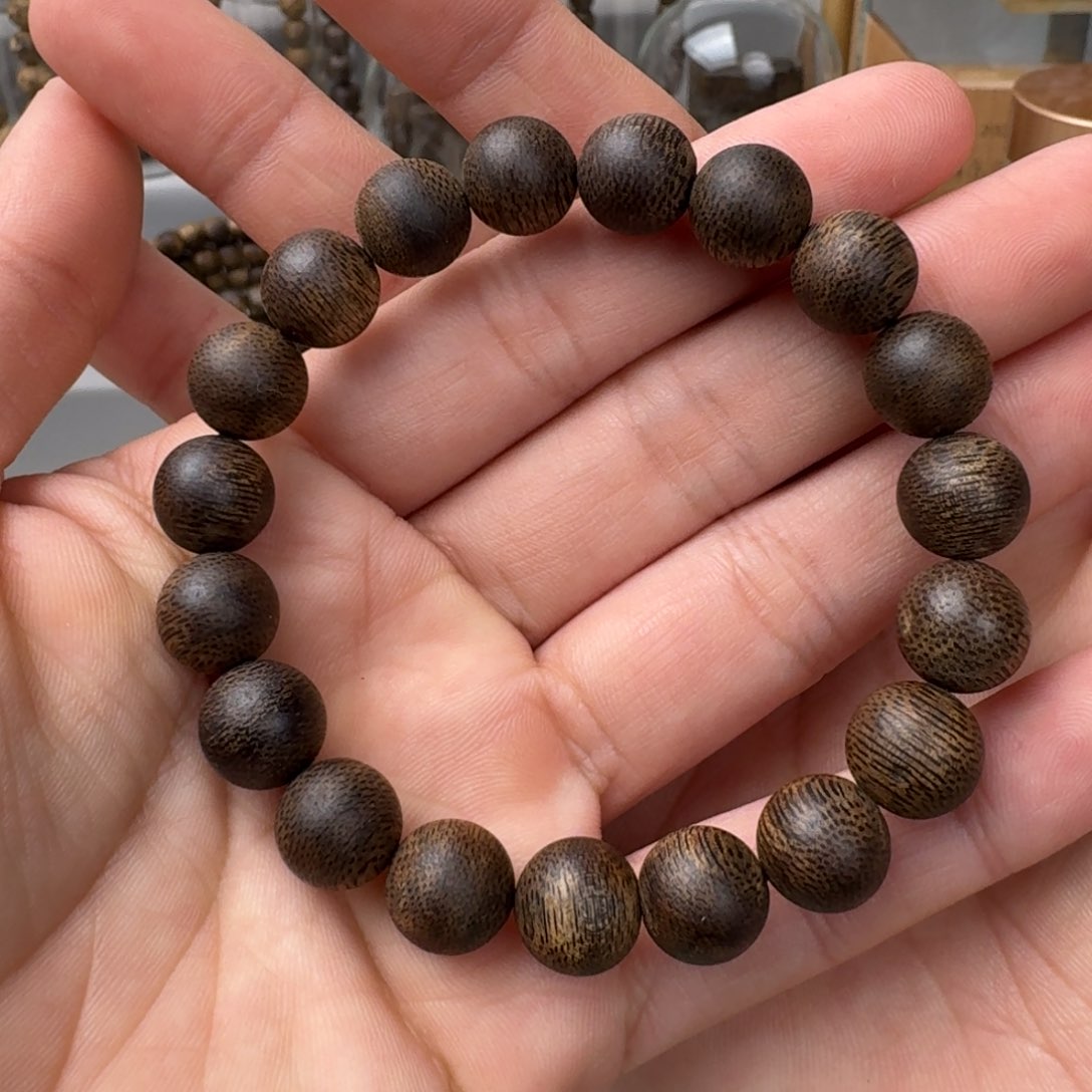 沉香手串沉香西马九九沉圆珠卡18保11+克手串