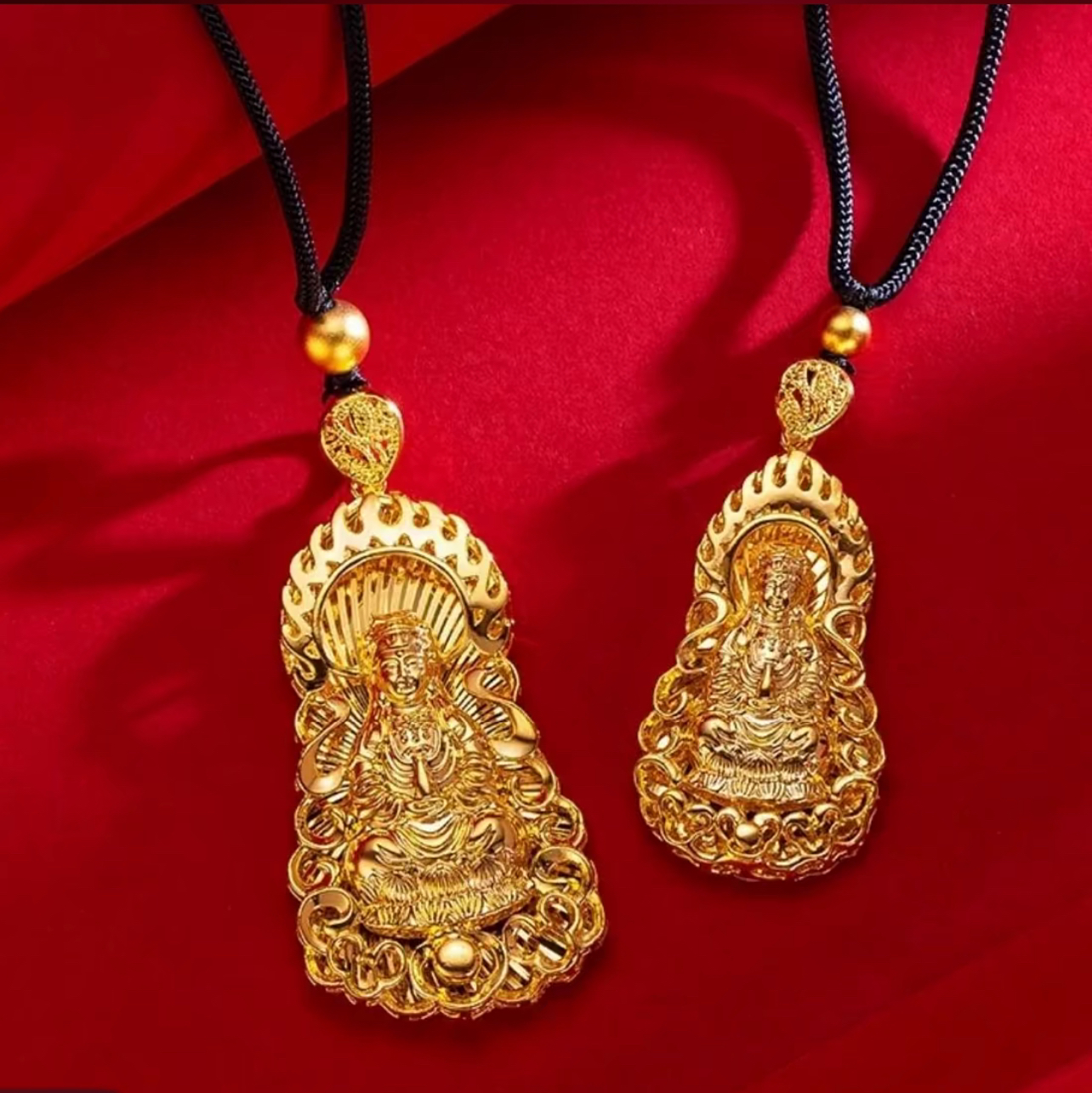 铜合金吊坠 火焰观音男女同款亮面