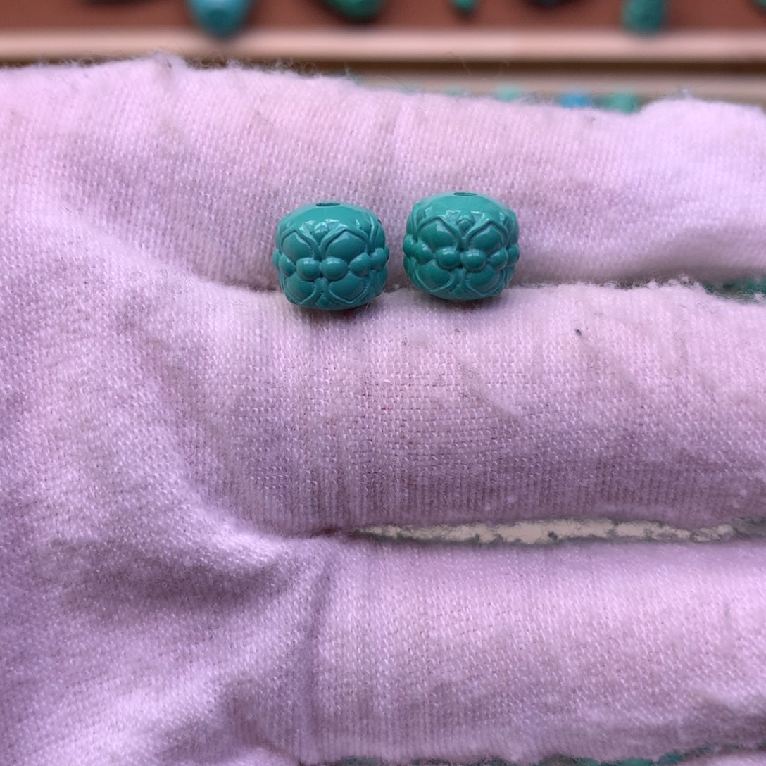 一***光原生态散珠配珠并蒂莲花一对卡9