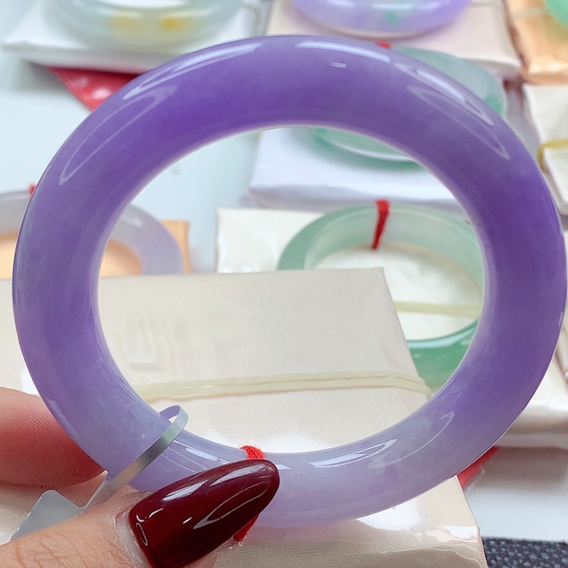 【闪购商品】翡翠手镯（圆镯）未镶嵌师妹大圈口毕业妖紫