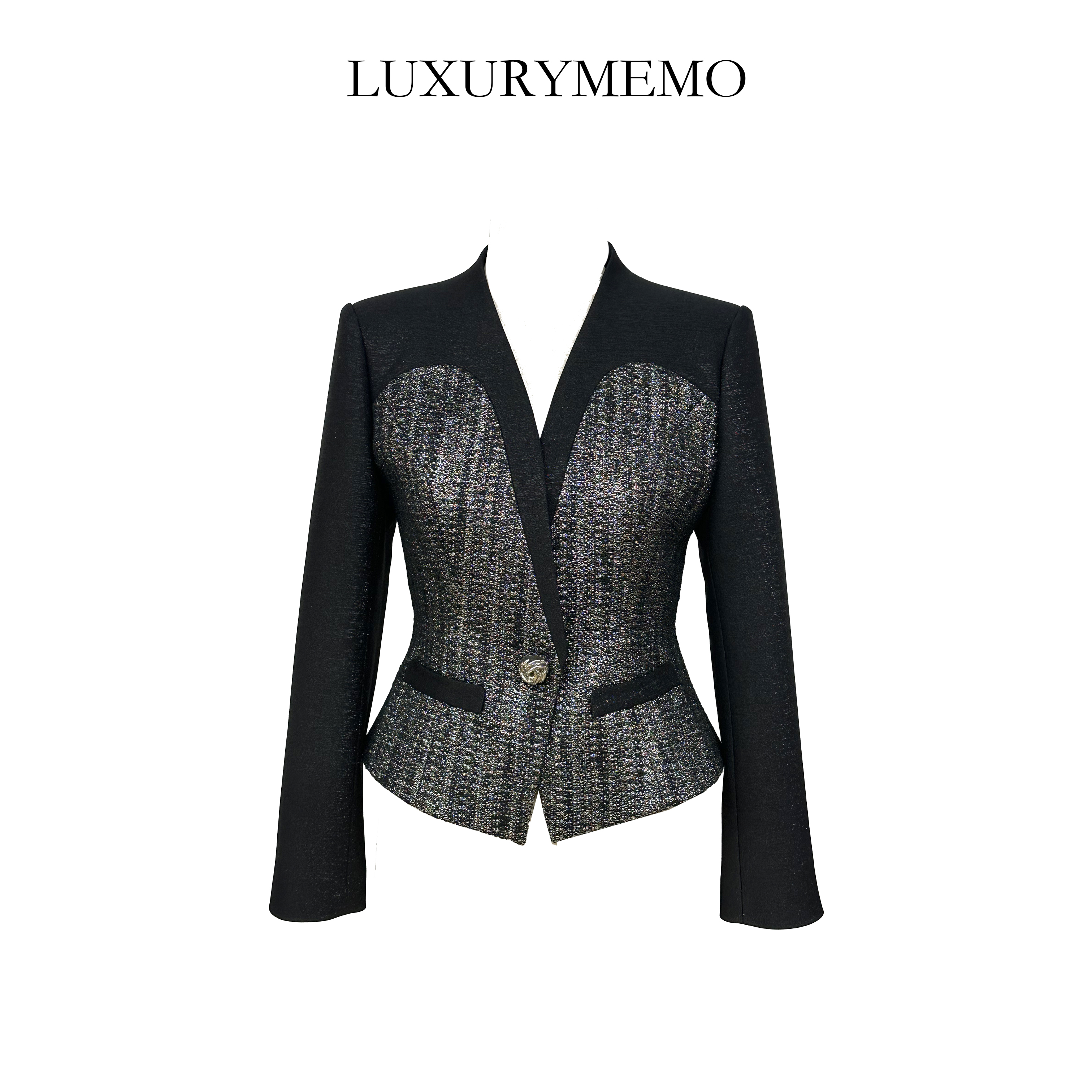 LUXURYMEMO【情书】小香风时尚气质拼接百搭外套