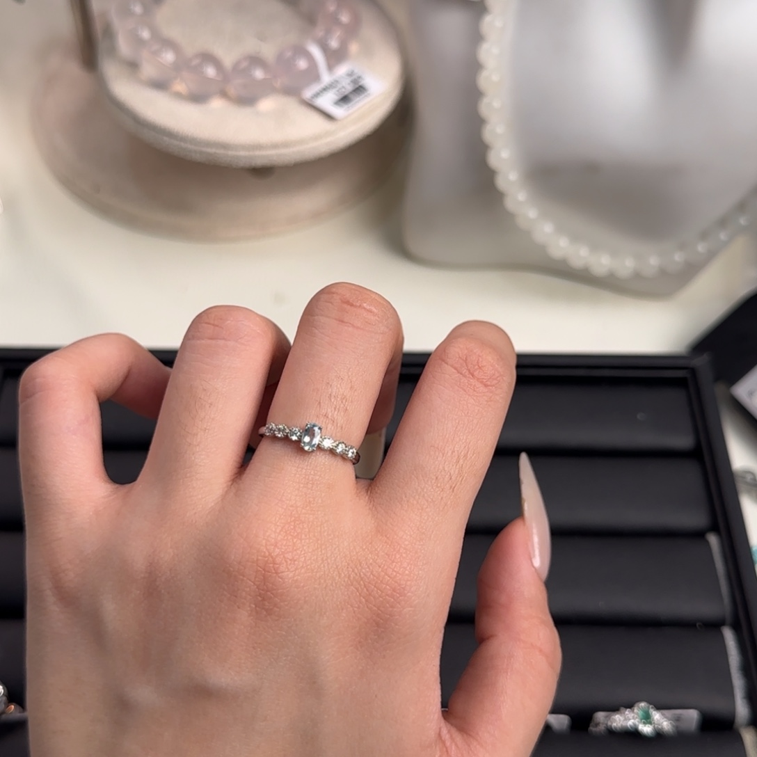 戒指磷灰石银S925镶嵌19