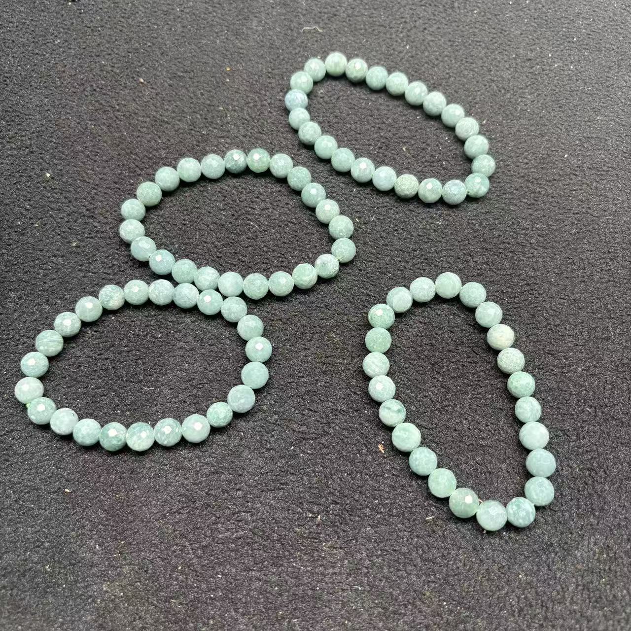 天然A货翡翠刻面手串-卡8mm左右-多样性发一f1016