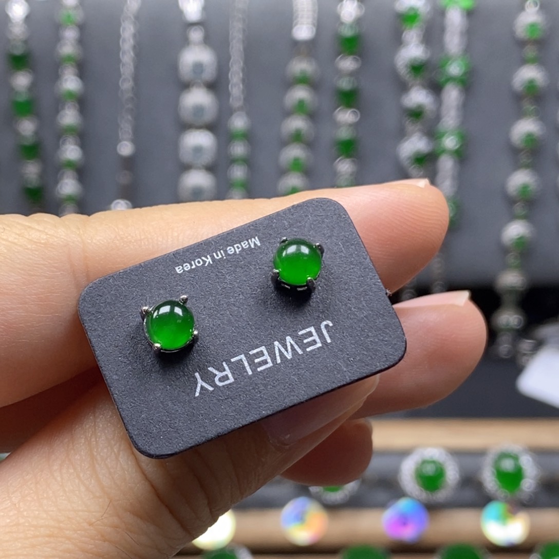 翡翠银S925镶嵌颈饰心*纯净度5mm