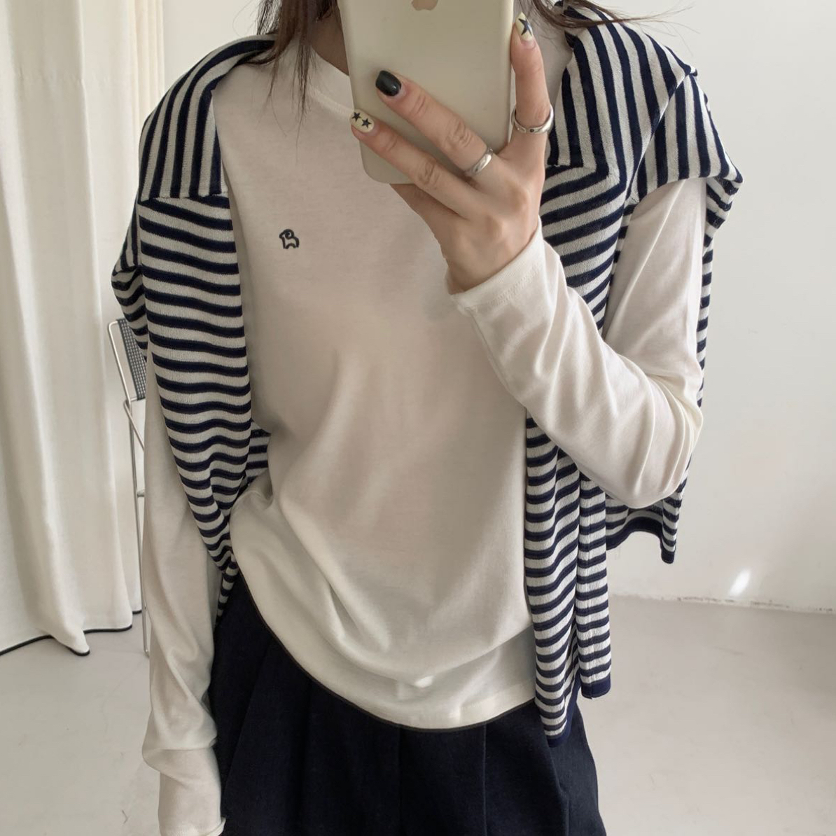 乃白 韩系长䄂内搭小衫