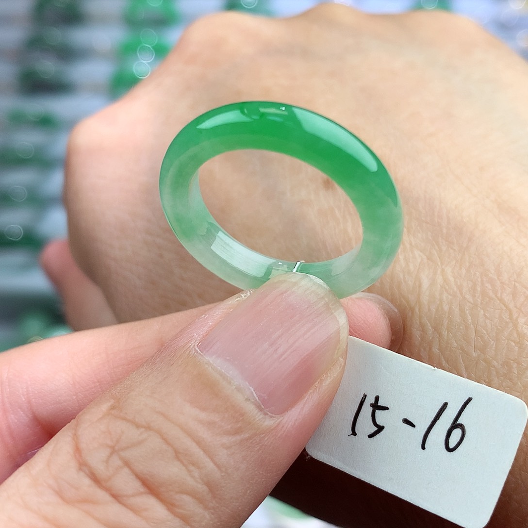 未镶嵌戒指翡翠15-16号