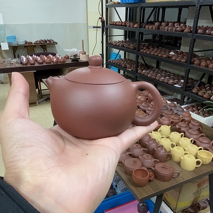 紫砂茶杯西施老紫泥