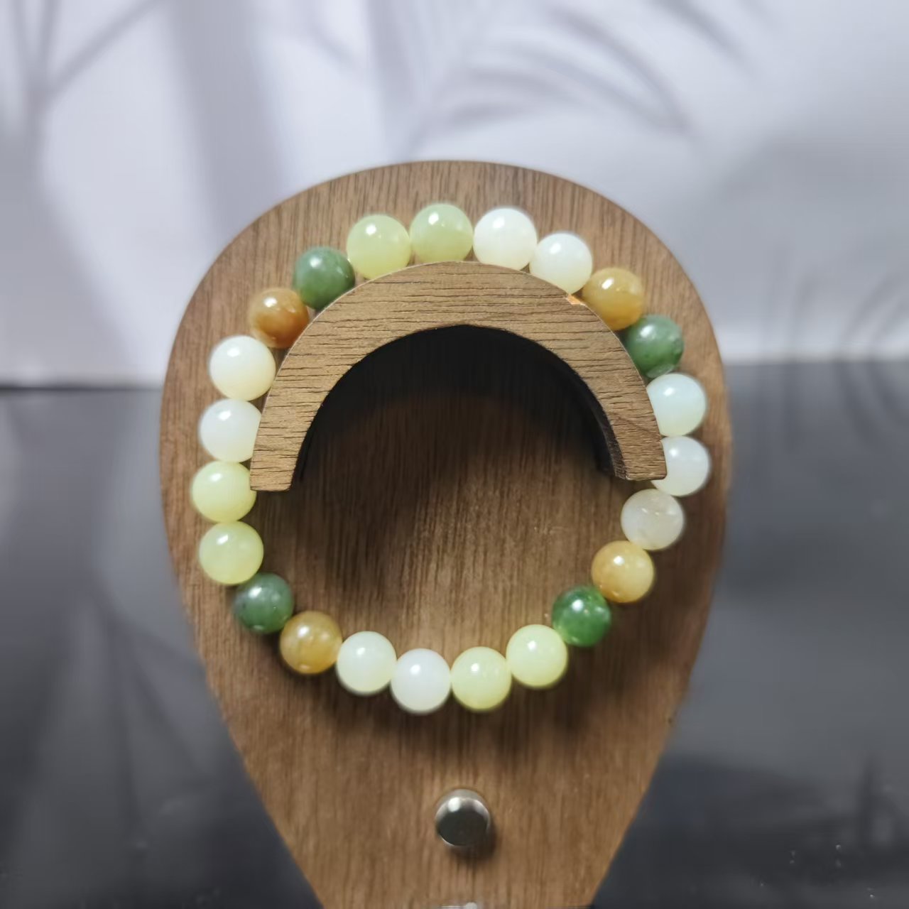 Z和田玉多宝圆珠手串（卡8）0981