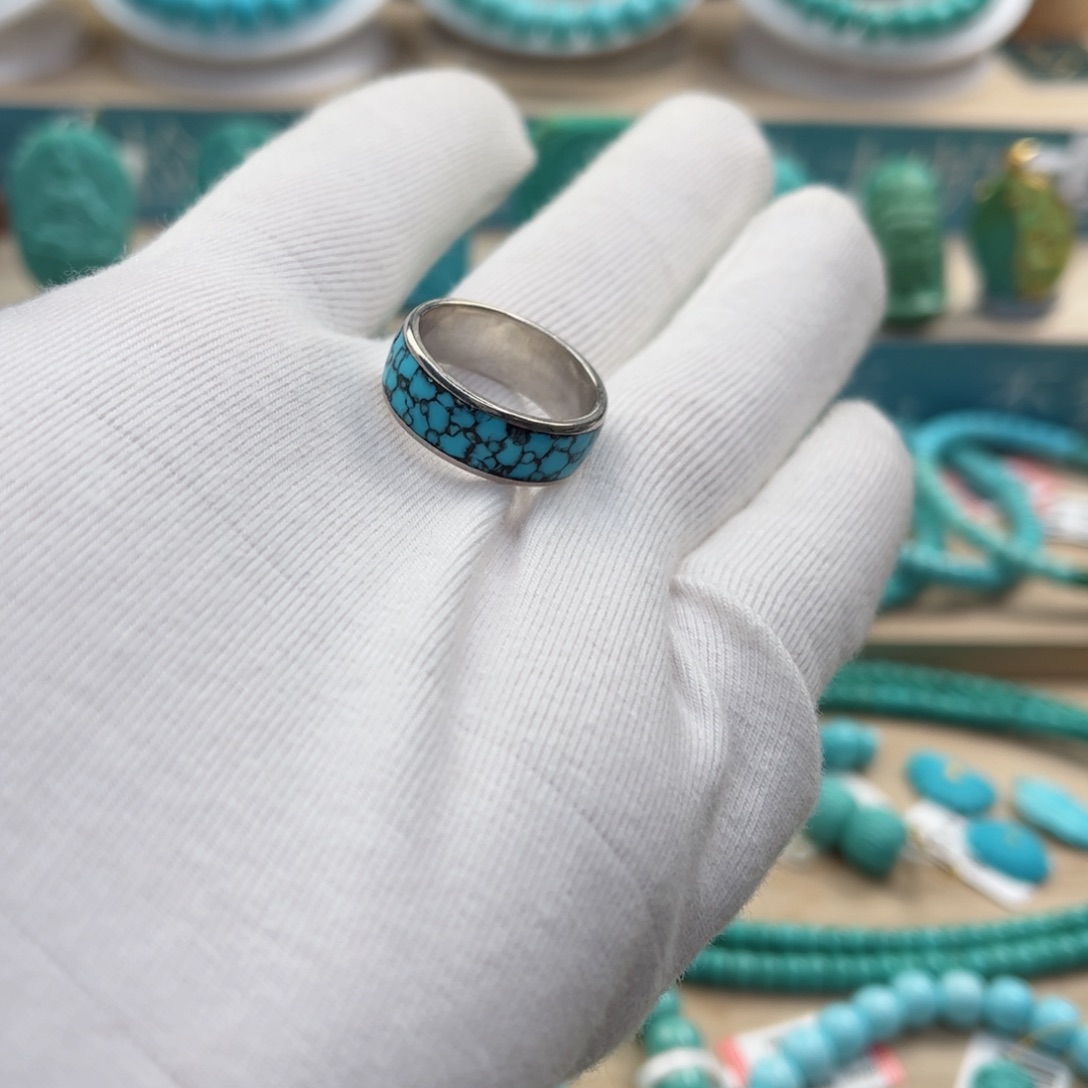 绿松石珠宝奇石银S925镶嵌