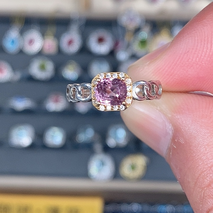 尖晶石戒指银S925镶嵌