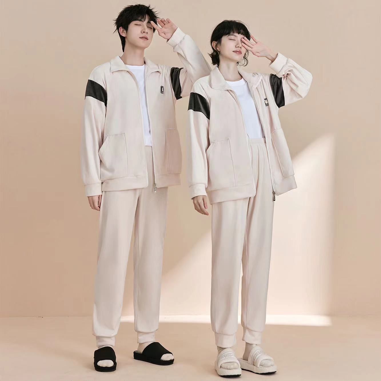 海岛绒保暖居家服套装情侣装