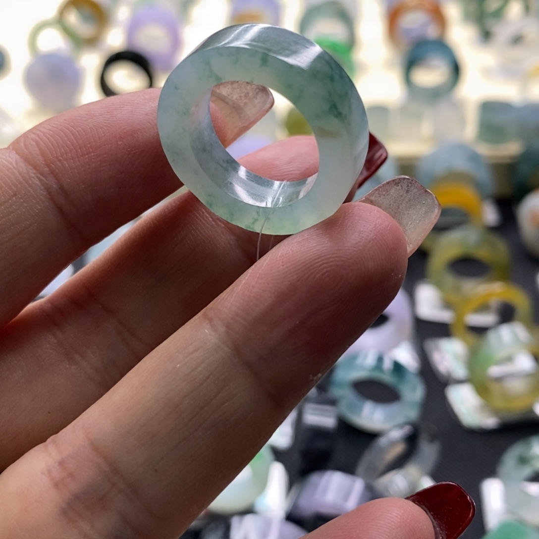 定制翡翠未镶嵌翡翠戒指13-14