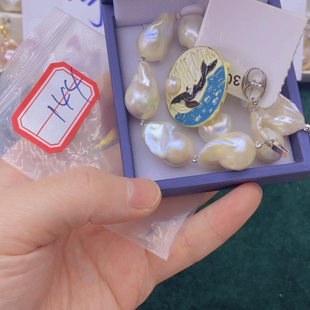 淡水珍珠银S925镶嵌颈饰