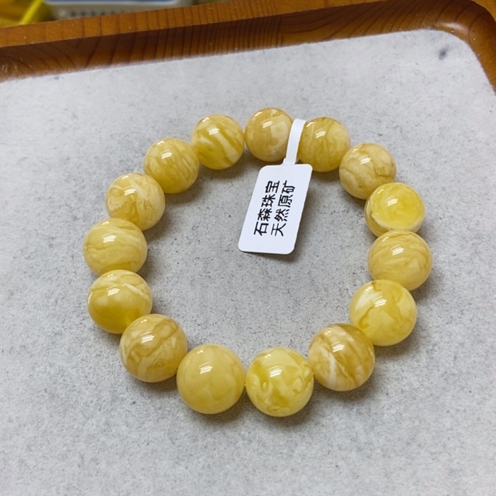 蜜蜡未镶嵌裸石手串
