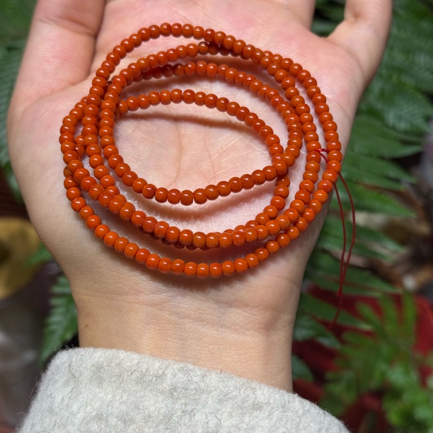 南红玛瑙颈饰未镶嵌瓦西小苹果珠拍一发一