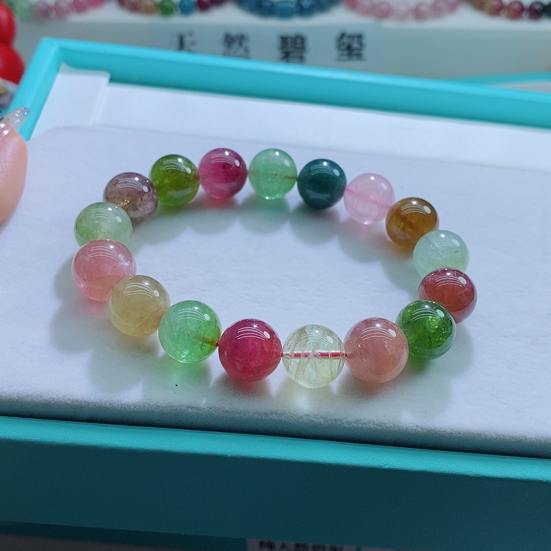 碧玺手链未镶嵌12.5mm左右