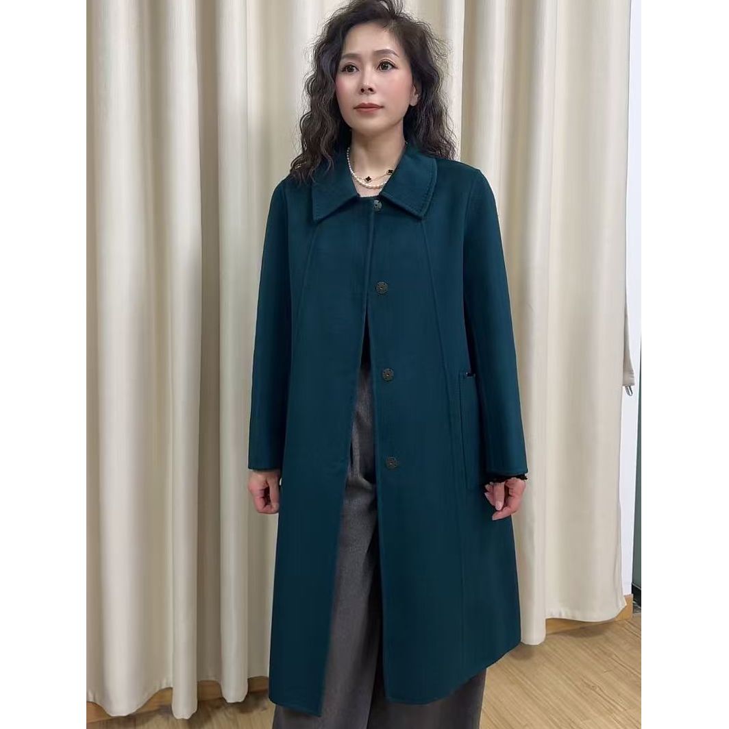 女秋冬款双面羊毛长款外套高级韩版呢大衣高级简约59302A