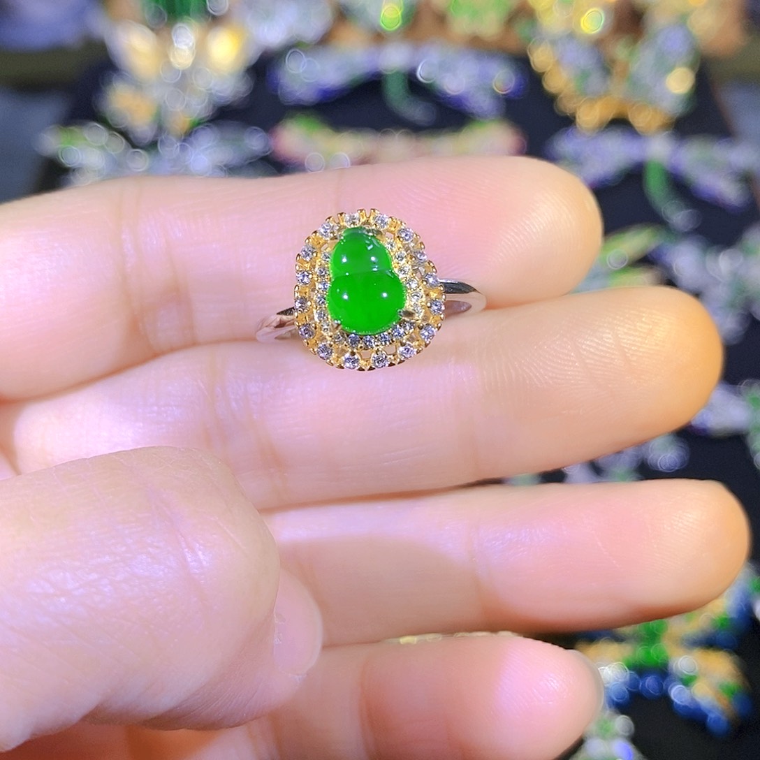 吊坠(不含链)银S925镶嵌翡翠