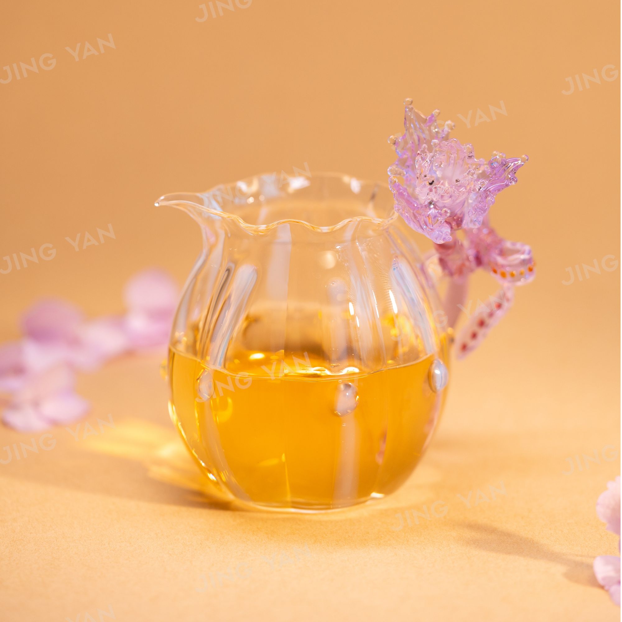 东方器韵-晶焱【鸢尾花公杯】高硼硅玻璃耐高温纯手工-晶焱专场