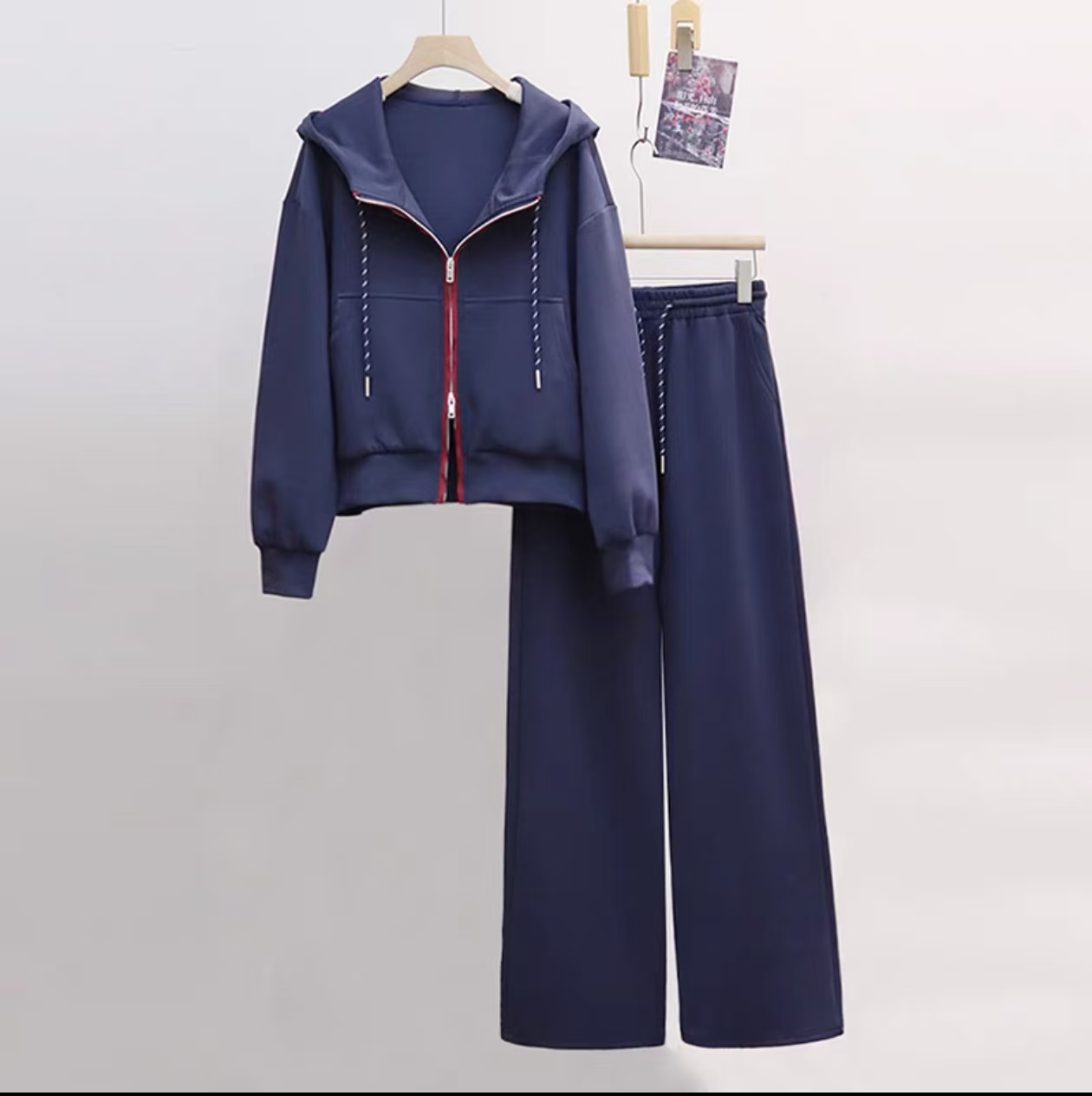 25秋季新款洋气休闲显瘦减龄连帽套装阔腿裤运动服两件套ZM2451