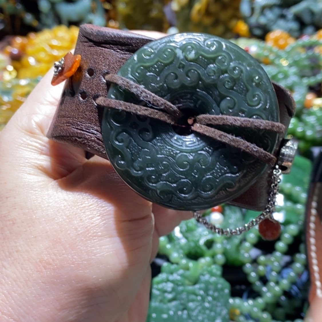 【闪购商品】蛇纹石玉毛衣链未镶嵌