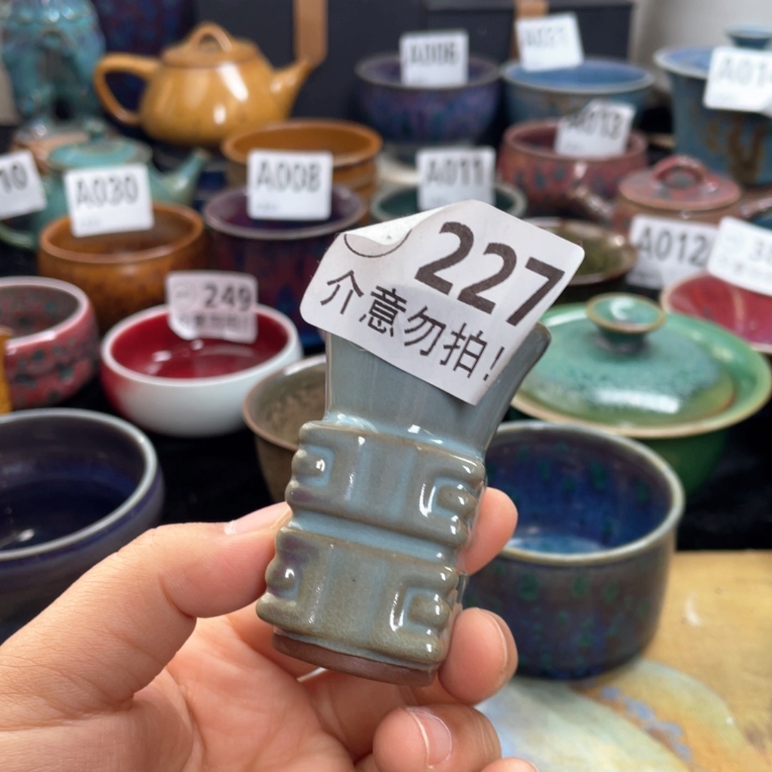 陶摆件神后钧瓷原产地高温烧制微瑕