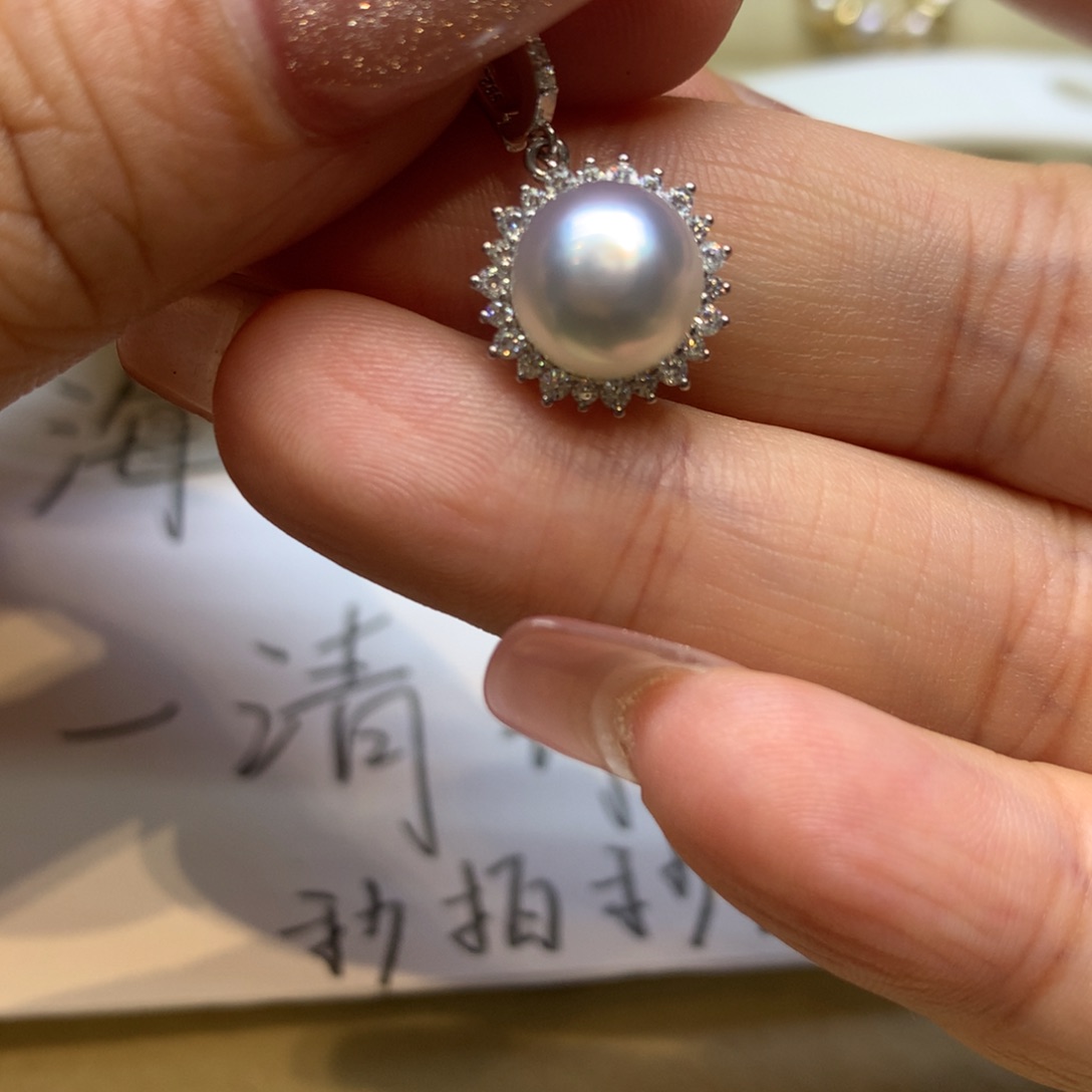 颈饰银S925镶嵌海水珍珠