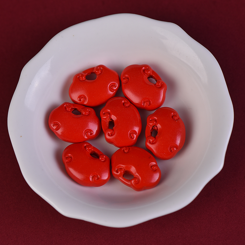 含辰砂工艺品D109红朱砂福袋祥云背云DIY手工编绳星月菩提文玩