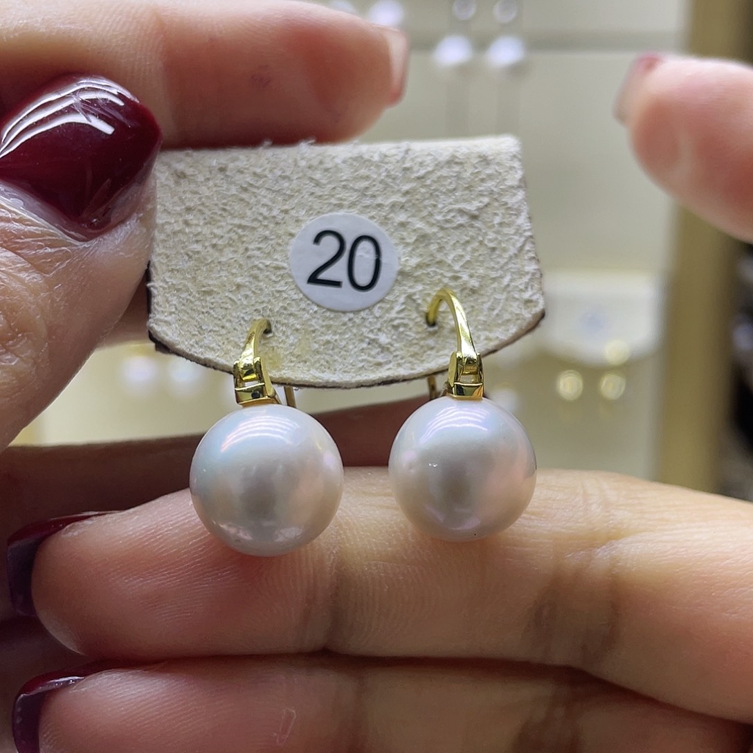 淡水珍珠耳饰银S925镶嵌